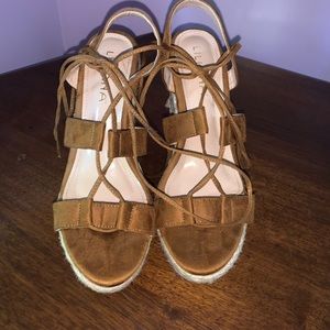 5.5 inche wedge heels with suede straps